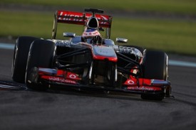 Jenson Button on track